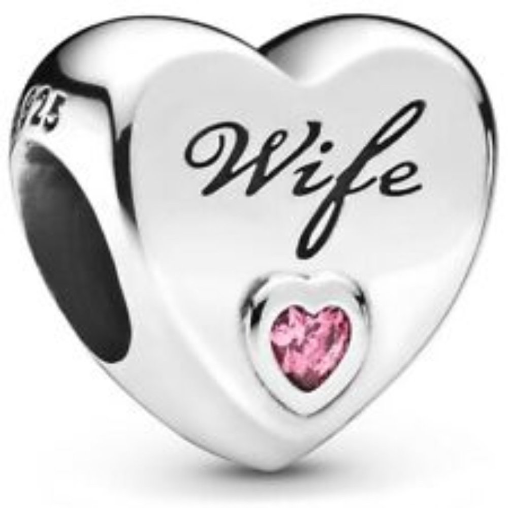 PANDORa wife's Heart Love Bead Pink S925